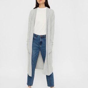 Noisy May Long Light Grey Cardigan - Size M